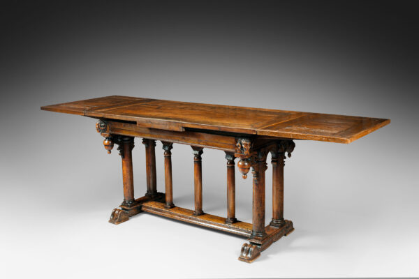 RARE CALLED “ITALIAN” TABLE FROM THE SECOND FRENCH RENAISSANCE WITH ITS RAM’S HEADS