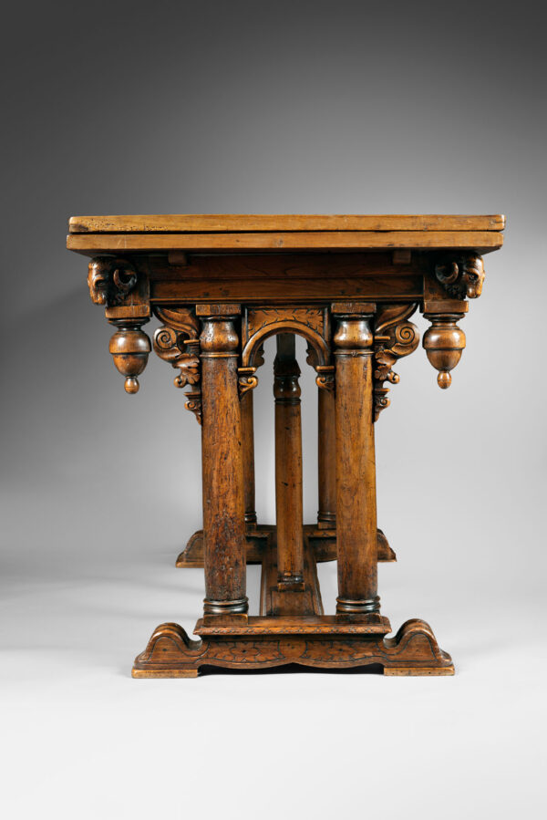 RARE CALLED “ITALIAN” TABLE FROM THE SECOND FRENCH RENAISSANCE WITH ITS RAM’S HEADS